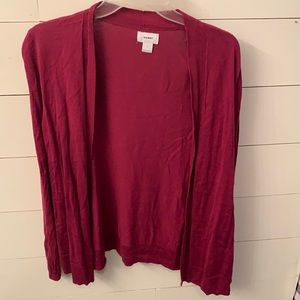 Large burgundy cardigan
